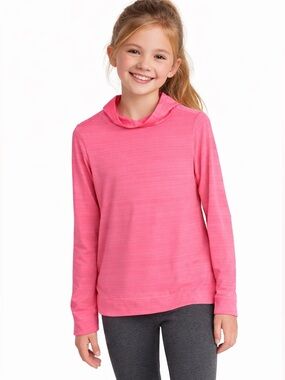 Girls LANDS END UPF 50 Sun Hoodie Rash Guard Long Sleeve Size Large 10-12